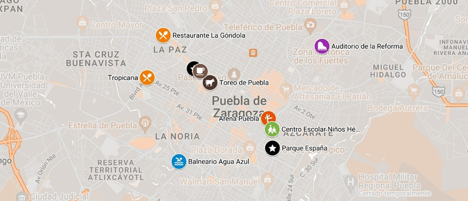 Mapa Periferia urbana de la ciudad de Puebla (Pag 142)