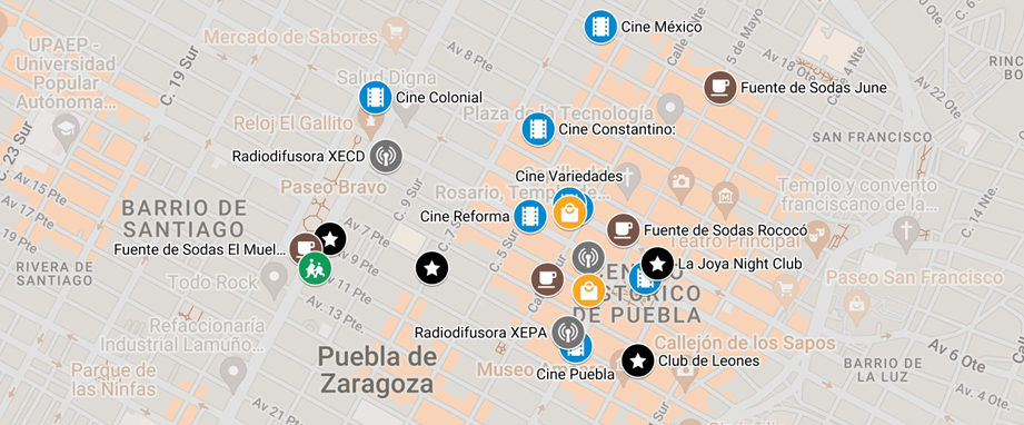 Mapa del centro histórico de Puebla (Pag 141)